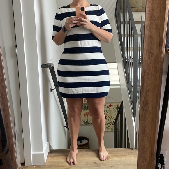 Navy and White Striped Dress - Picture 2 of 3